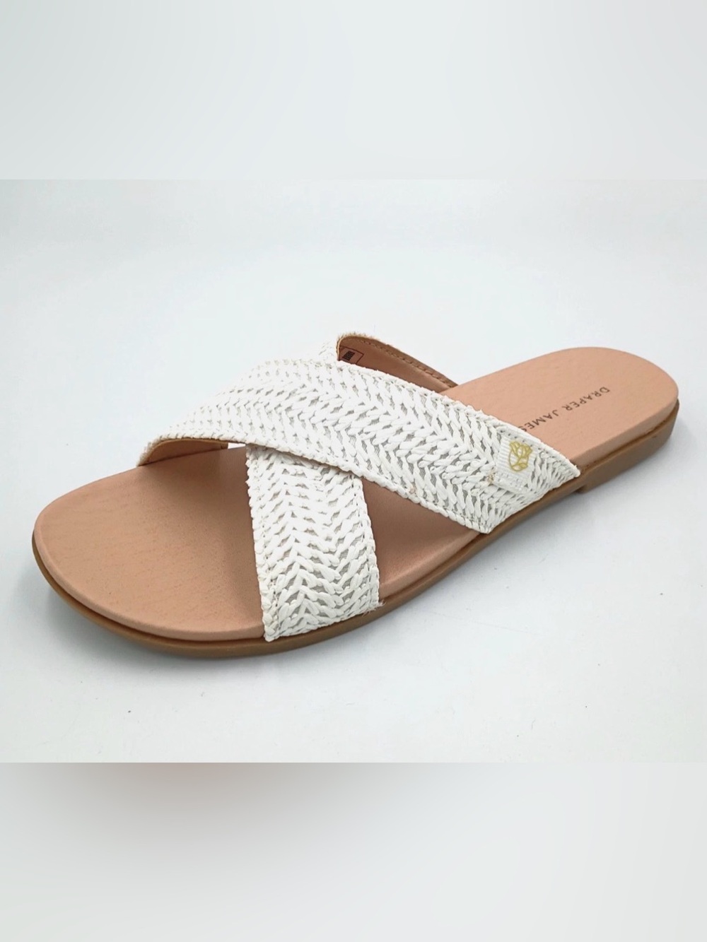 Draper James Alex White Crossed Strap Sandals Women's Size 9 M US